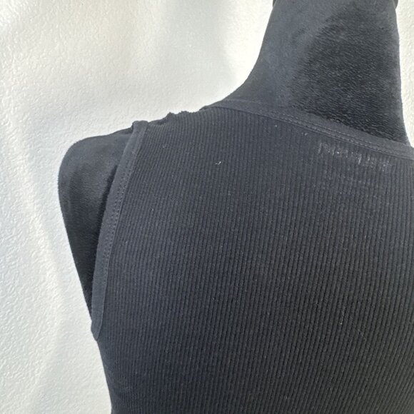 Y2K Element Womens Black Ribbed Tank Top - Fitted Sleeveless Design‎ - Picture 6 of 10